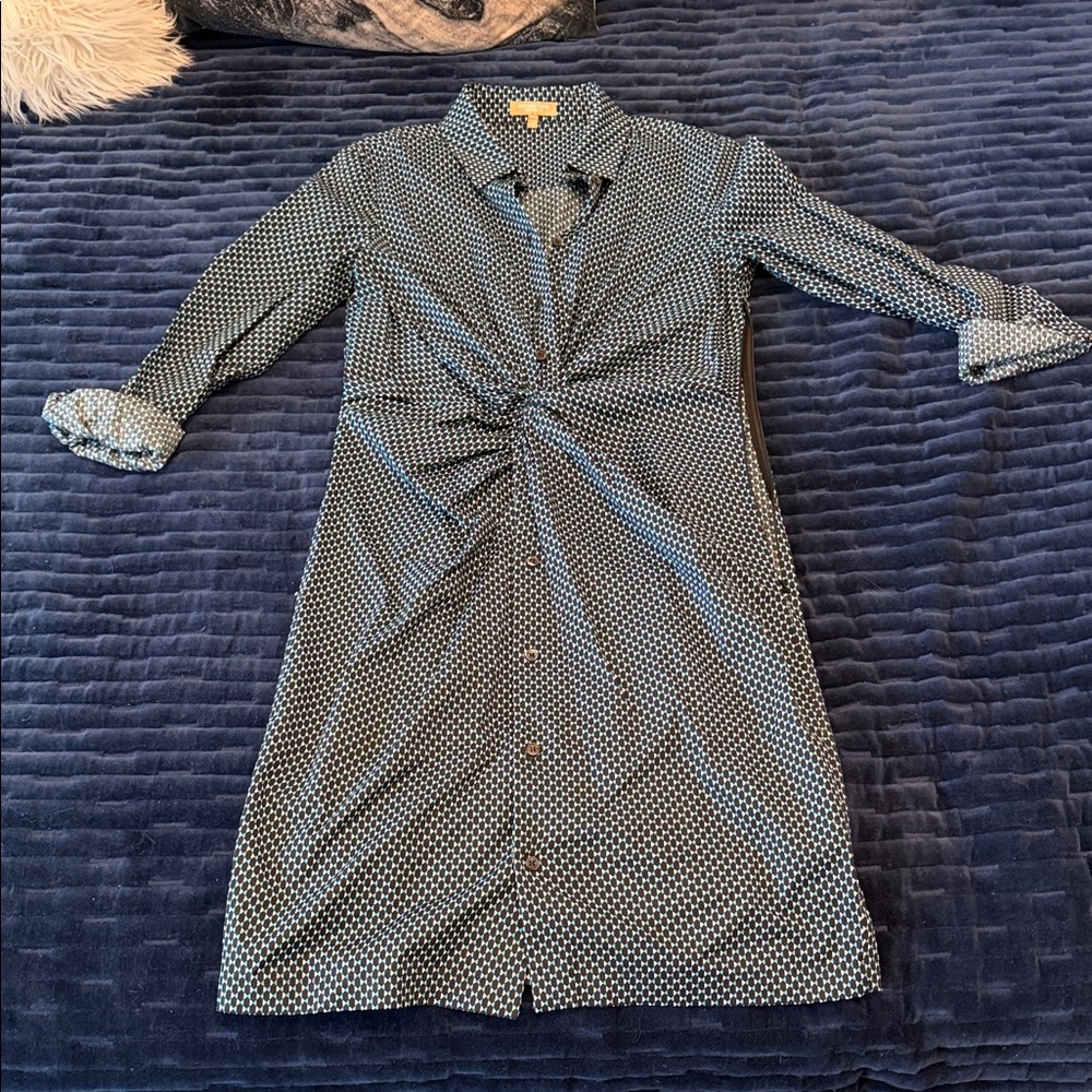 MICHAEL Michael Kors Black and White Long Sleeve Dress